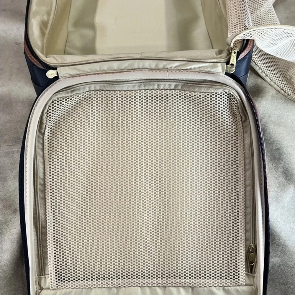 Luxurious Black and Brown Travel Bag with Multicolor Accents